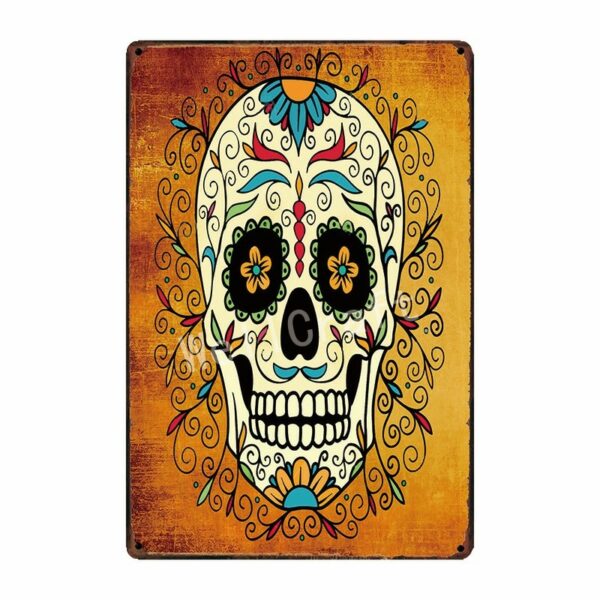 Mexican Skull Colour Poster