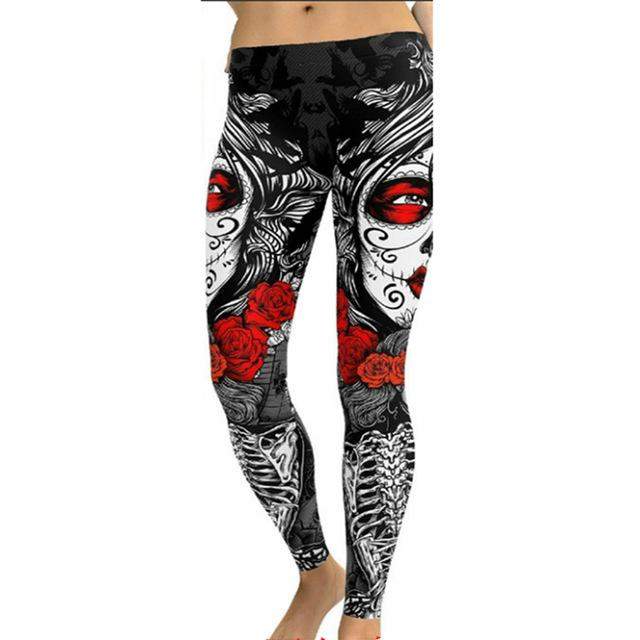 Santa Muerte Leggings - The world of skull's Fashion