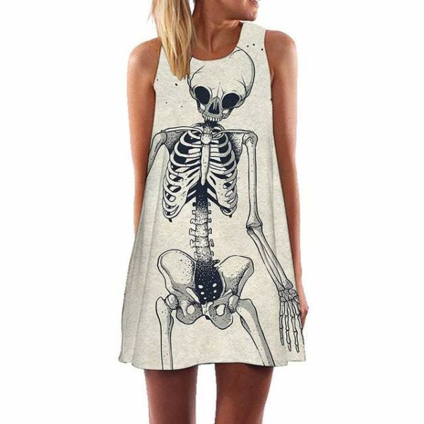 Skeleton Black and White Dress