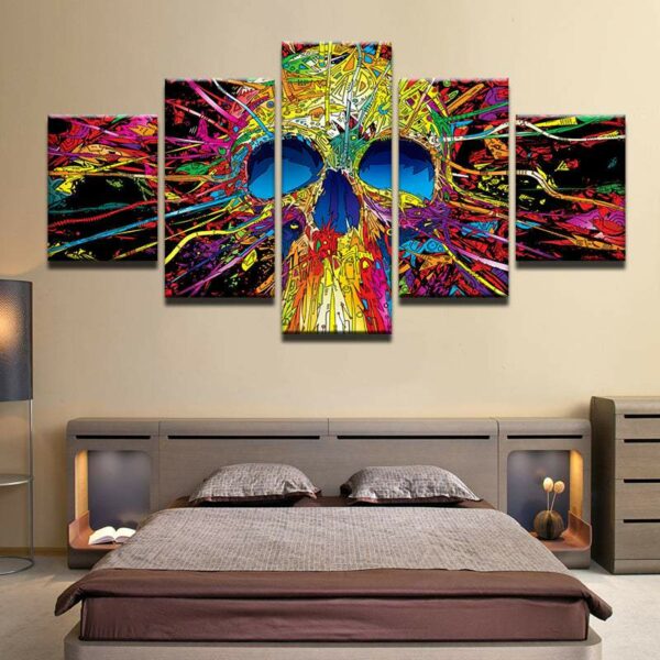 Multicolour Skull Painting - Image 2